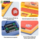 Đồ chơi máy tính laptop có nhạc đèn Led màn hình động kèm chuột điều khiển cho bé