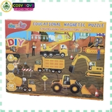 Đồ chơi bảng gỗ ghép nam châm hai mặt nhiều chủ đề cho bé