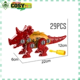 Đồ chơi khủng long lắp ráp bằng vít, kèm máy vặn vít với 4 mẫu khủng long cho bé