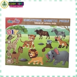 Đồ chơi bảng gỗ ghép nam châm hai mặt nhiều chủ đề cho bé