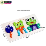 Đồ chơi tranh gỗ ghép 3 trong 1 theo chủ đề, làm bằng gỗ thông an toàn cho bé