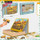 Đồ chơi bảng gỗ ghép nam châm hai mặt nhiều chủ đề cho bé