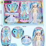 Đồ chơi búp bê mô nàng tiên cá kèm váy và phụ kiện gương, lược, vương miện cho bé