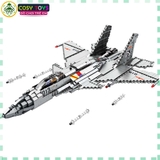 Đồ chơi lắp ghép xếp hình máy bay tiêm kích phản lực J-15 Flying Shark mẫu lớn cao cấp với 1268 mảnh ghép