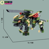 Đồ chơi lắp ghép xếp hình máy bay trực thăng vũ trang 3 trong 1 với 489 mảnh ghép