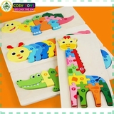 Đồ chơi tranh xếp hình gỗ nối số từ 1-10 nhiều chủ đề mẫu- đồ chơi gỗ giáo dục thông minh cho bé