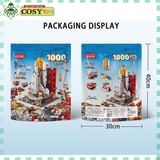Bộ xếp hình lắp ghép 1000 chi tiết tàu không gian vũ trụ 6 trong 1 với nhiều chi tiết, mẫu ghép khác nhau cho bé