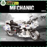 Đồ chơi lắp ghép xếp hình xe moto cản.h sá.t giao thông với 318 mảnh ghép cho bé