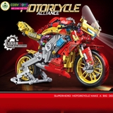 Đồ chơi lắp ghép xếp hình xe mô tô thể thao có đế đỡ trang trí mẫu lớn với 786-789 mảnh ghép cho bé