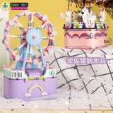 ĐỒ CHƠI LẮP GHÉP XẾP HÌNH HỘP NHẠC XOAY VÒNG QUAY MẶT TRỜI VỚI 874 MẢNH GHÉP