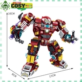 Đồ chơi lắp ghép  xếp hình Iron Man Hulk đỏ cao cấp 12 trong 1 với 575 mảnh ghép