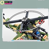 Đồ chơi lắp ghép xếp hình máy bay trực thăng vũ trang 3 trong 1 với 489 mảnh ghép