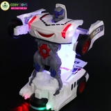 Đồ chơi xe oto cảnh sát biến hình thành robot có đèn và nhạc cho bé