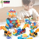 Đồ chơi lắp ráp phương tiện giao thông biến hình thành robot Big Eyes công trường với hơn 88 chi tiết cho bé