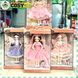 Hộp búp bê cô dâu mẫu lớn có nhạc và đèn với váy xòe cực đẹp cho bé