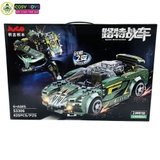 Đồ chơi lắp ghép xếp hình siêu nhân xanh biến hình thành siêu xe đua 2 trong 1 với 435 chi tiết