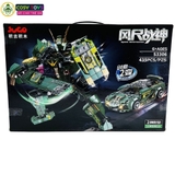 Đồ chơi lắp ghép xếp hình siêu nhân xanh biến hình thành siêu xe đua 2 trong 1 với 435 chi tiết