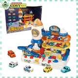 Đồ chơi mô hình bãi đỗ xe không gian nhiều tầng kèm âm thanh và ánh sáng cho bé