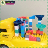 Đồ chơi xe ô tô máy xúc đồ chơi kèm thùng chở lêgô 124 chi tiết cho bé