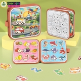 Đồ chơi cuốn sổ ma thuật kèm học liệu bóc dán thông minh cho bé