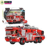 Đồ chơi lắp ghép xếp hình xe cứu hỏa cỡ lớn với 720 mảnh ghép