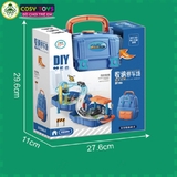 Đồ chơi vali cầu trượt - gara xe cao tầng 2 trong 1 cho bé với 37 chi tiết