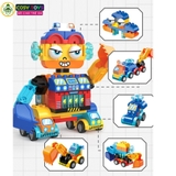 Đồ chơi lắp ráp phương tiện giao thông biến hình thành robot Big Eyes công trường với hơn 88 chi tiết cho bé