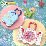 Đồ chơi va li câu cá bằng nam châm hoặc móc, có đèn và nhạc và đĩa xoay cho bé