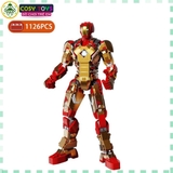 Đồ chơi lắp ghép xếp hình Iron Man giáp MARK XLII cỡ lớn kèm nhiều chi tiết chuyển động với 1126 mảnh ghép cho bé