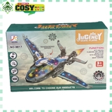 Đồ chơi mô hình máy bay bánh răng trong suốt có đèn nhạc chạy bằng pin cho bé