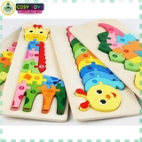 Đồ chơi tranh xếp hình gỗ nối số từ 1-10 nhiều chủ đề mẫu- đồ chơi gỗ giáo dục thông minh cho bé