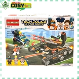 Đồ chơi lắp ghép xếp hình xe t.ă.ng cảnh sát biến hình với 461 mảnh ghép