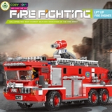 Đồ chơi lắp ghép xếp hình xe cứu hỏa cỡ lớn với 720 mảnh ghép
