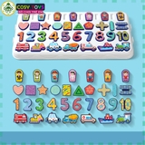 Bàn học chữ số thông minh 5 trong1 có câu cá nam châm 40 chi tiết: câu cá và ghép số, nhân vật, phương tiện giao thông, hình khối học đếm mẫu mới