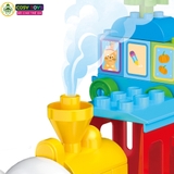 Đồ chơi xếp hình lắp ghép đoàn tàu voi con với 55 mảnh ghép lớn an toàn cho bé từ 3 tuổi