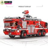 Đồ chơi lắp ghép xếp hình xe cứu hỏa cỡ lớn với 720 mảnh ghép