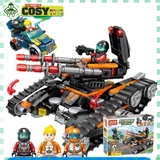 Đồ chơi lắp ghép xếp hình xe t.ă.ng cảnh sát biến hình với 461 mảnh ghép