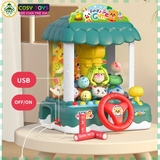 Đồ chơi máy gắp thú chạy pin sạc có đèn, nhạc cao cấp cho bé
