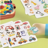 Đồ chơi cuốn sổ ma thuật kèm học liệu bóc dán thông minh cho bé