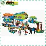 Đồ chơi lắp ghép xếp hình mô hình Xe dã ngoại du lịch di động Girl Club với 493 mảnh ghép