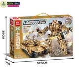 Đồ chơi lắp ghép xếp hình 2 trong 1 xe tăng, máy bay, trực thăng và mô tô biến hình thành robot cỡ lớn với hơn 946 - 1326 - 919 - 933 chi tiết