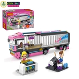 Đồ chơi lắp ghép xếp hình mô hình xe bus hòa nhạc di động Girl Club với 629 mảnh ghép