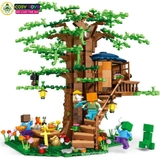 Đồ chơi lắp ghép xếp hình ngôi nhà trên cây cỡ lớn với 1106 chi tiết