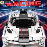 Đồ chơi xếp hình lắp ghép mô hình xe thể thao F1 cao cấp mẫu mới màu trắng có động cơ điều khiển từ xa với 310 chi tiết cho bé