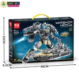 Đồ chơi lắp ghép xếp hình chiến binh robot biến hình 2 trong 1 thành tàu chiến với 429 chi tiết
