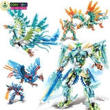 Đồ chơi xếp hình lắp ghép phượng hoàng biến hình người máy 2 trong 1 với 629 - 603 - 596 chi tiết cho bé