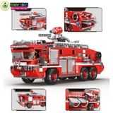 Đồ chơi lắp ghép xếp hình xe cứu hỏa cỡ lớn với 720 mảnh ghép
