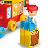 Đồ chơi xếp hình lắp ghép đoàn tàu voi con với 55 mảnh ghép lớn an toàn cho bé từ 3 tuổi