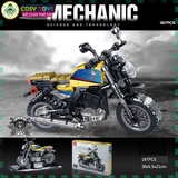 Đồ chơi lắp ghép xếp hình xe moto vàng đen với 187 mảnh ghép cho bé
