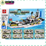 Đồ chơi lắp ghép xếp hình tàu chiến 8 trong 1 với 714 mảnh ghép cho bé